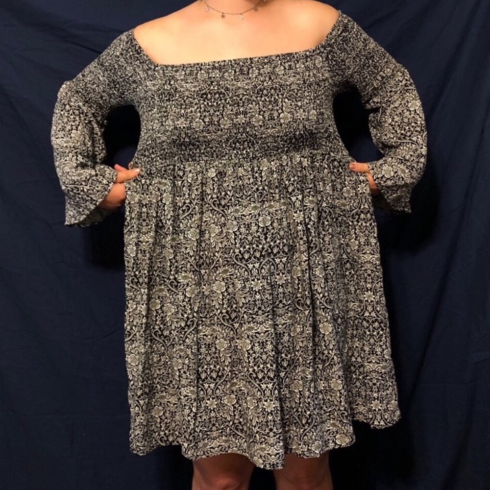 Torrid Black and White Off-Shoulder Dress - Picture 2 of 4